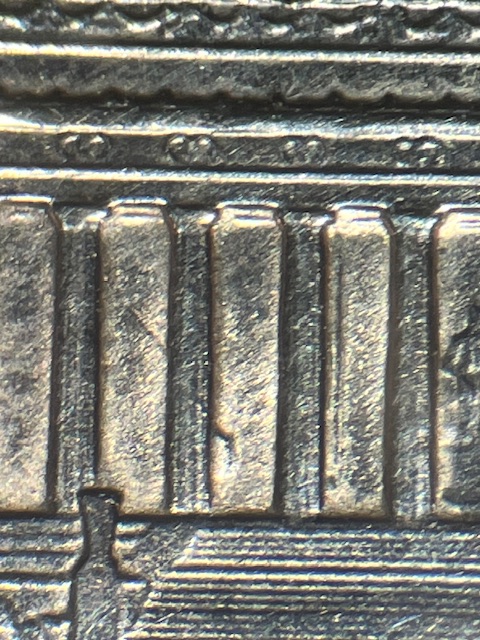 Lincoln-M�morial-Cent--1989-Die-Clash--Reverse